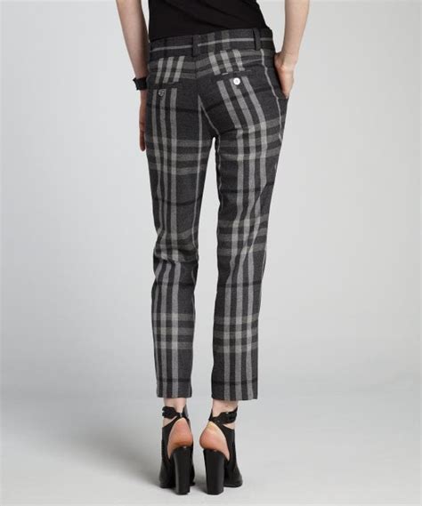 burberry golf womens gray plaid capris with buckle waist|burberry clothing website.